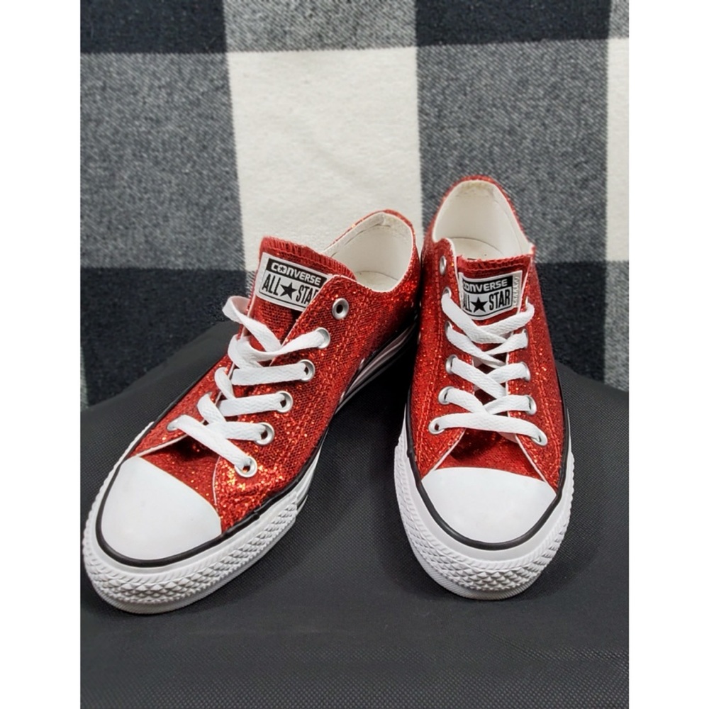 Red, sparkly Converse